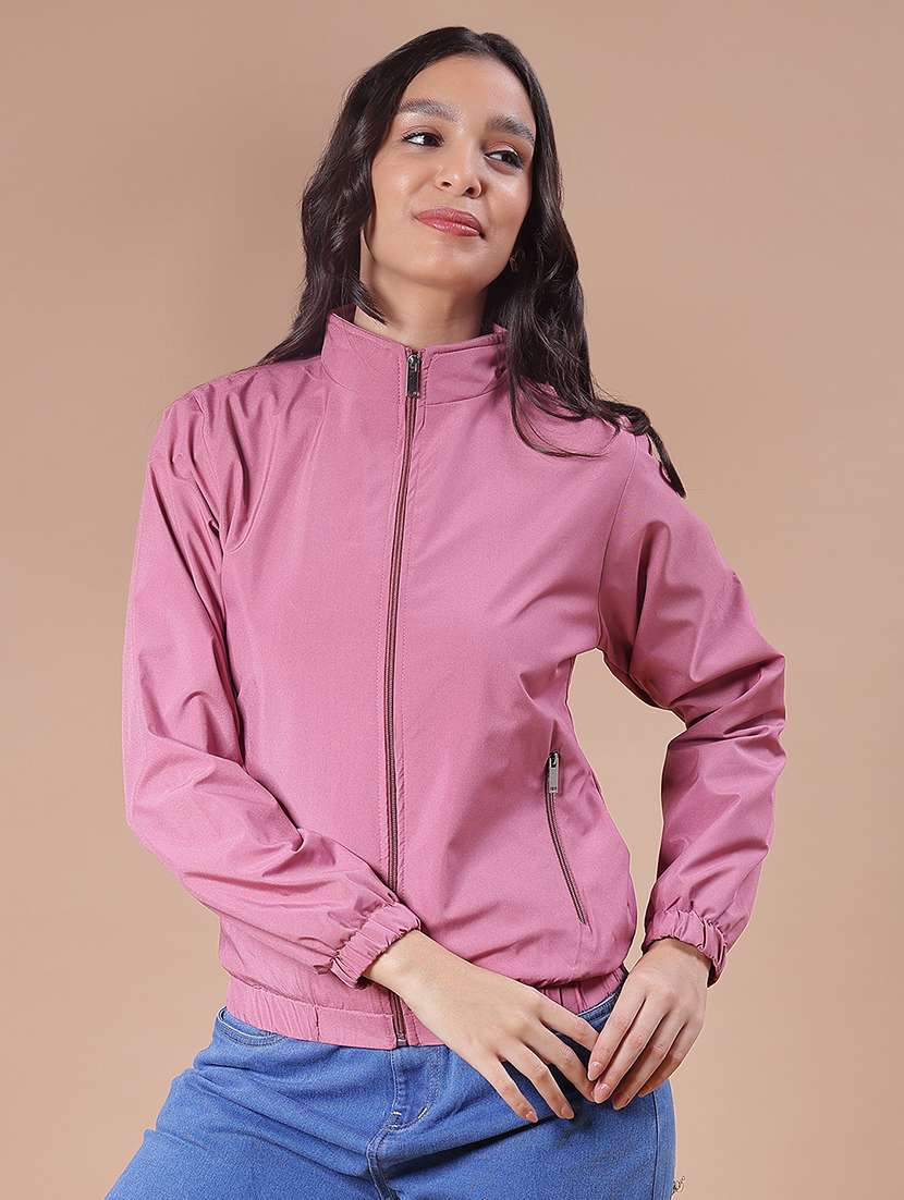 women solid long sleeve windcheater jacket - 21940619 - Zoom Image - 0