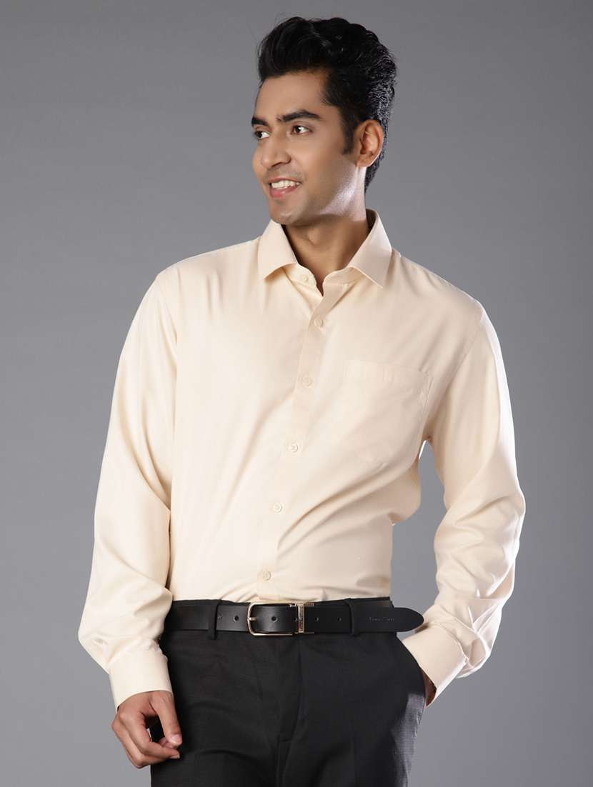 men solid long sleeve regular fit formal shirt