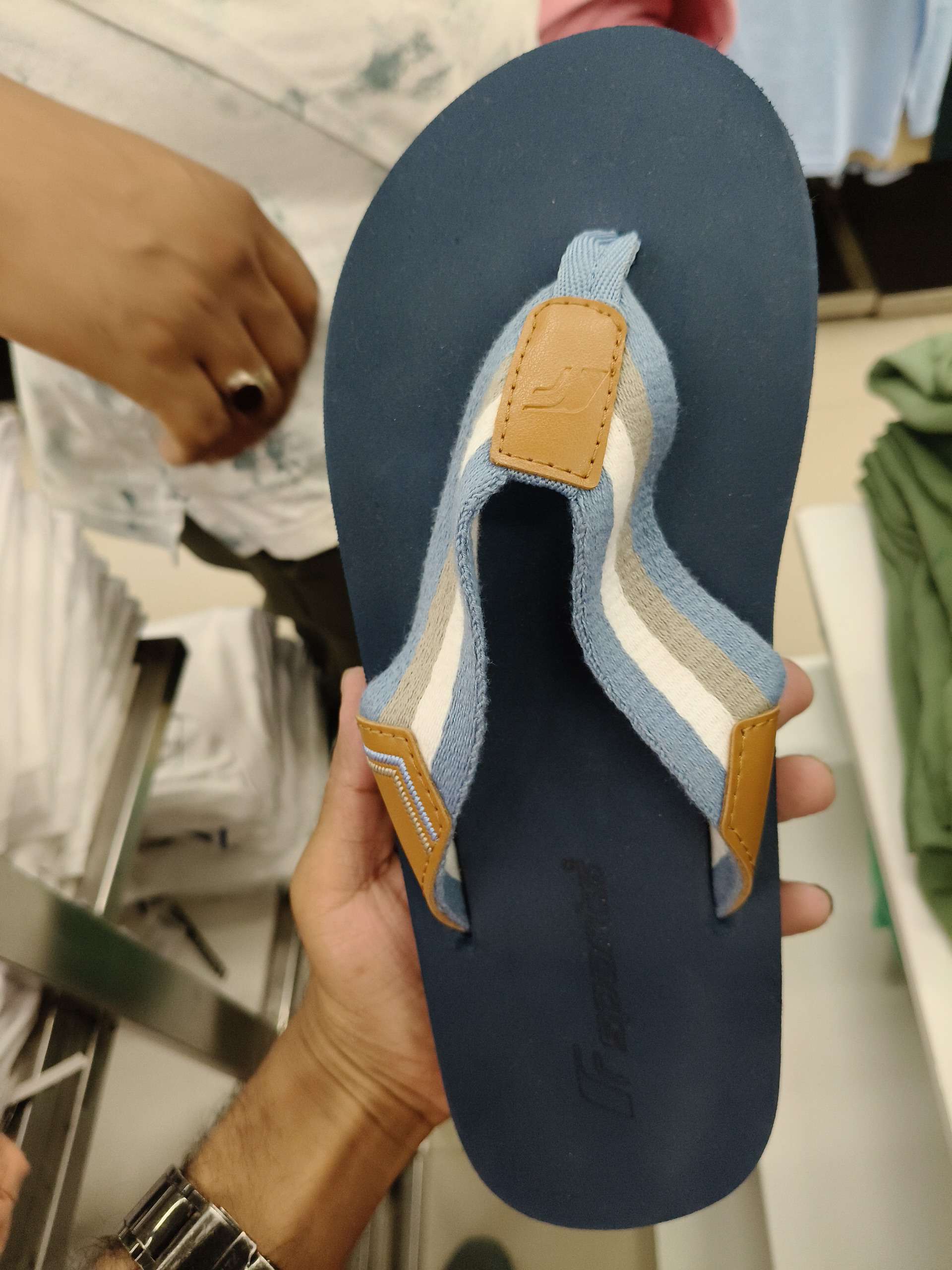 light blue pu (polyurethane) flip flops - 21940656 - Zoom Image - 0
