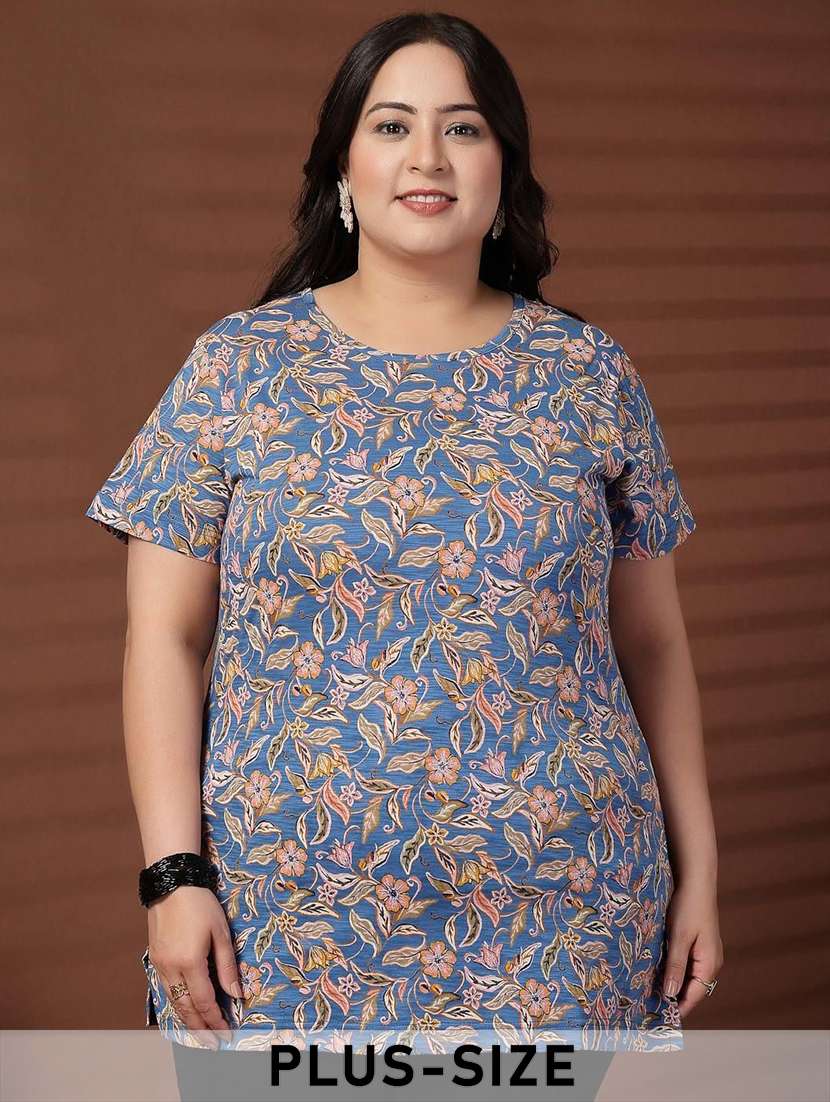 women plus size printed short sleeve t-shirt