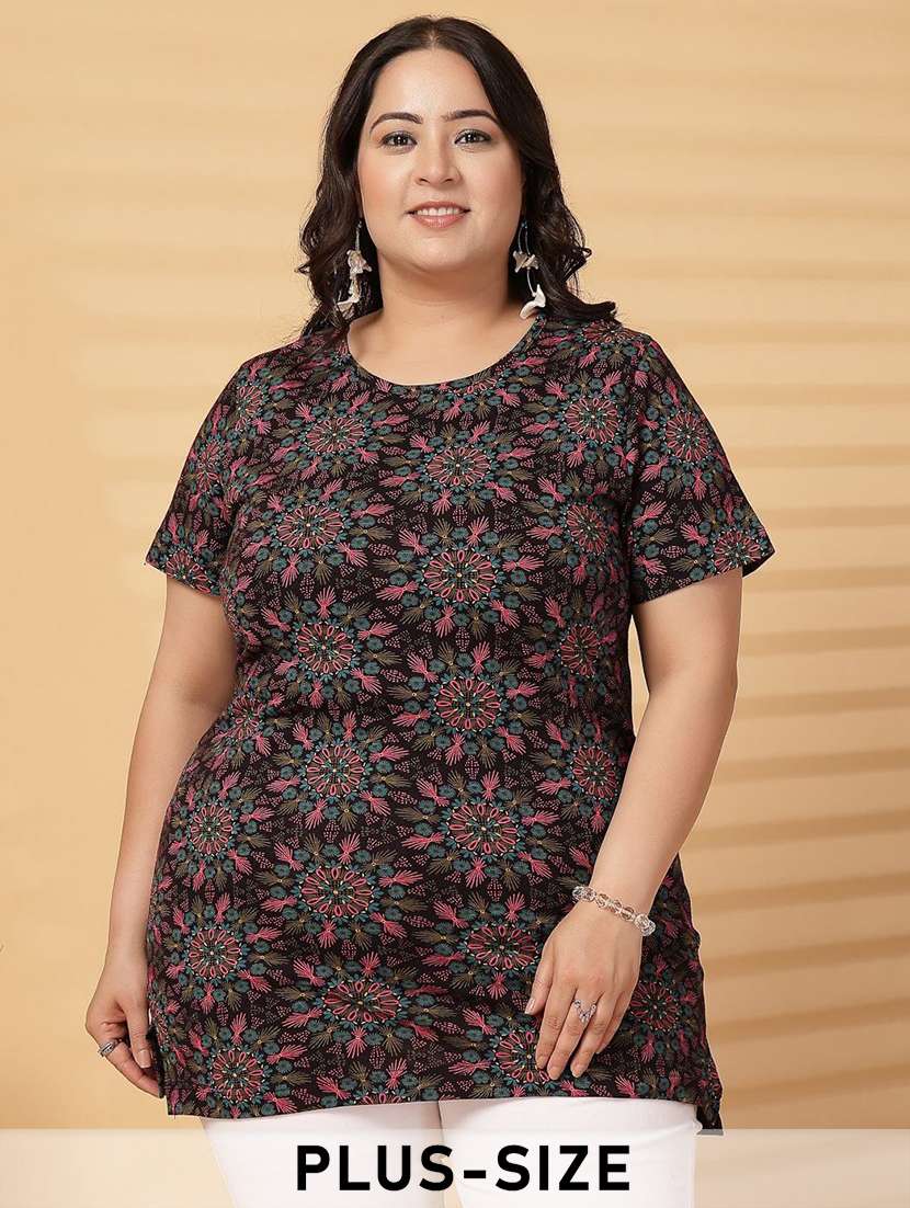 women plus size printed short sleeve t-shirt