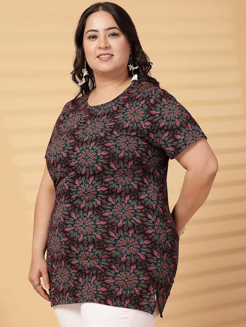 women plus size printed short sleeve t-shirt - 21940818 - Standard Image - 3