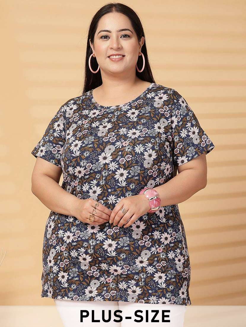 women plus size printed short sleeve t-shirt