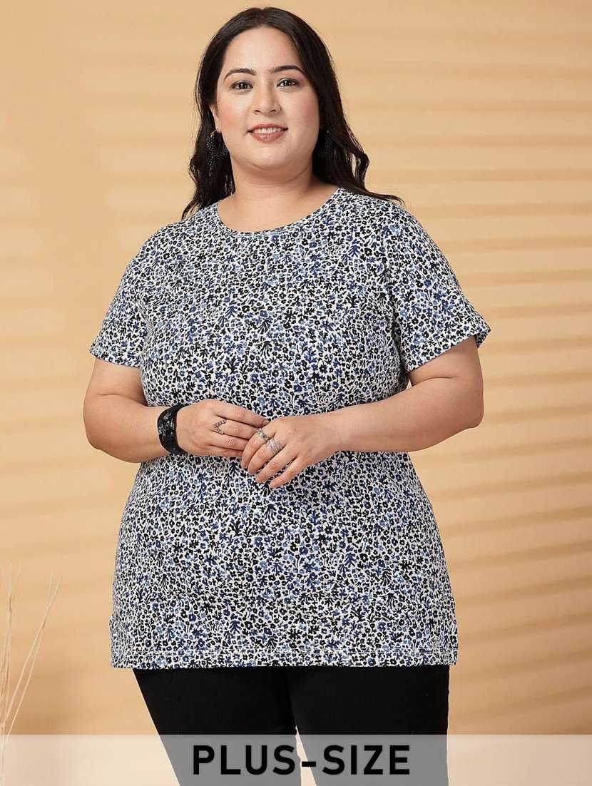 women plus size printed short sleeve t-shirt