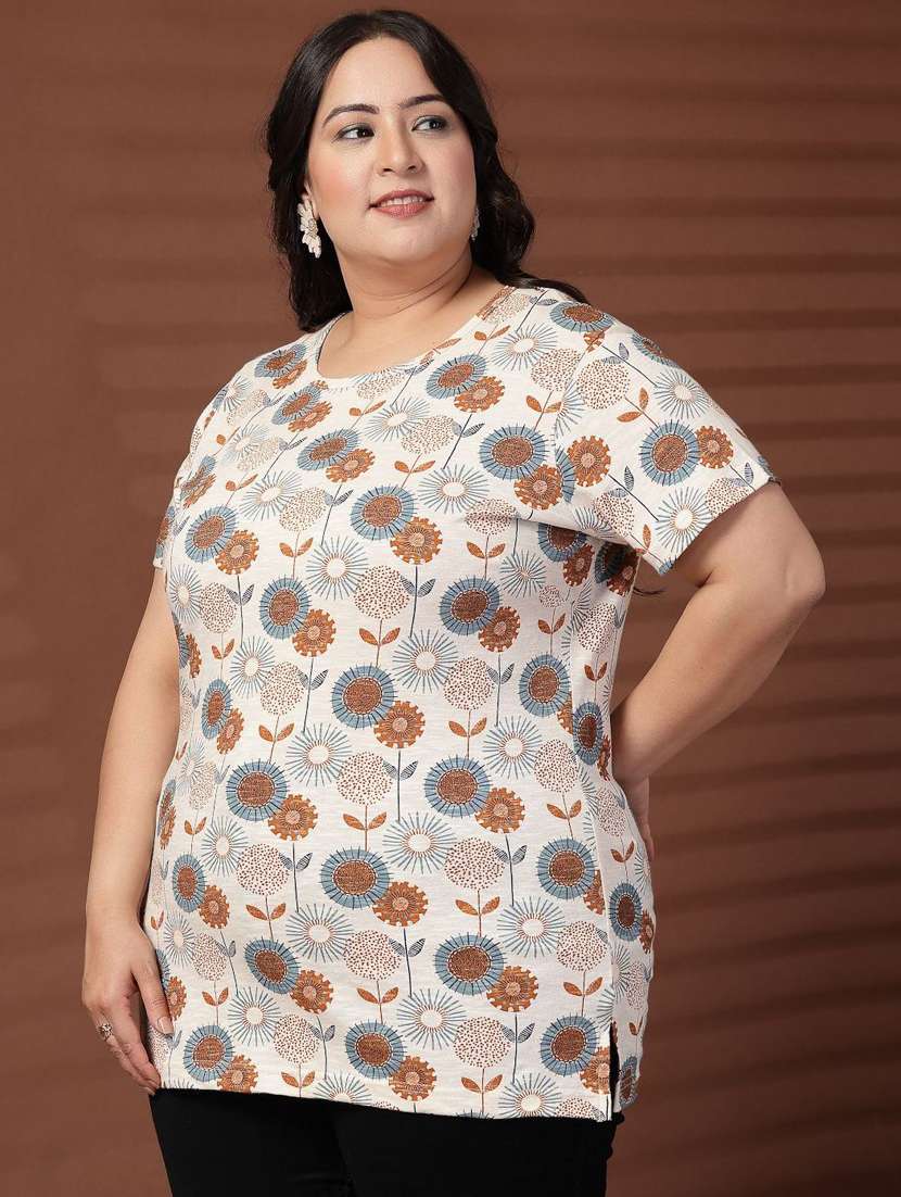 women plus size printed short sleeve t-shirt - 21940839 -  Standard Image - 3