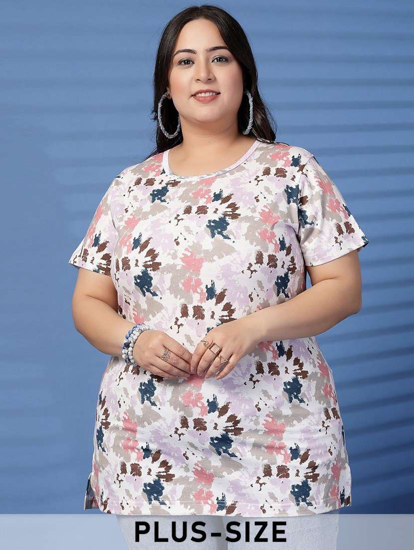 women plus size printed short sleeve t-shirt - 21940841 -  Zoom Image - 0