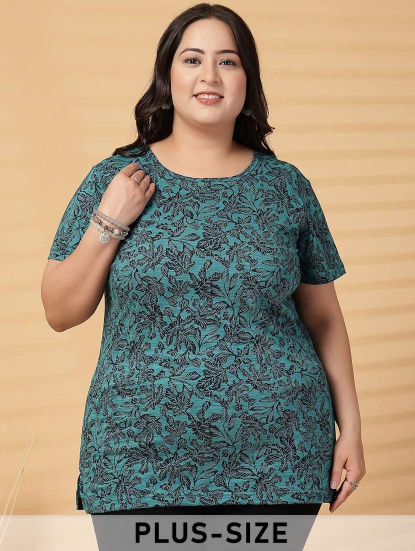 women plus size printed short sleeve t-shirt