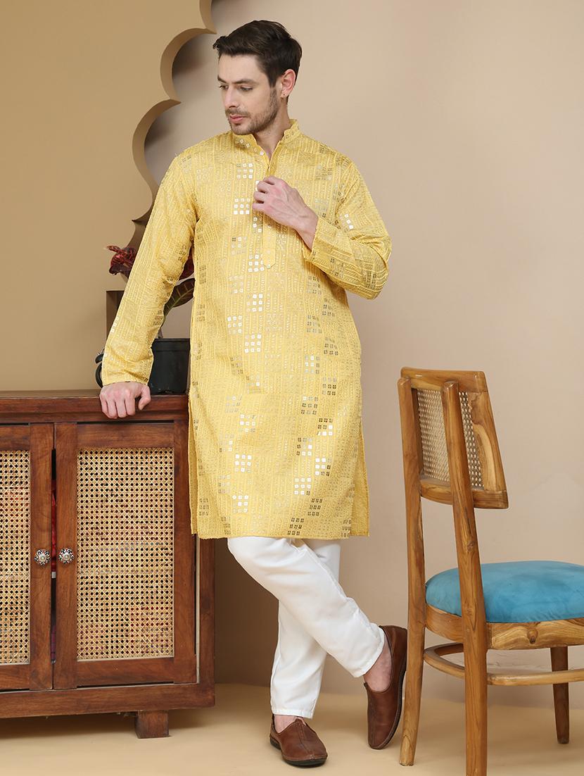 men mandarin neck kurta pyjama ethnic wear set - 21940871 - Zoom Image - 0