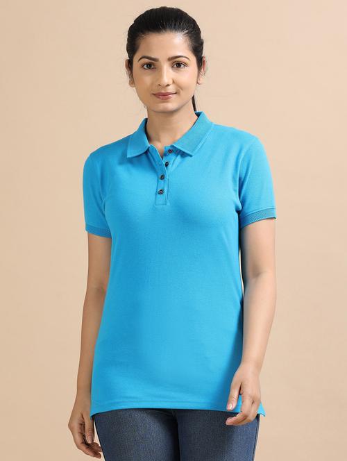 women solid short sleeve slim fit polo t-shirt - 21940984 - Standard Image - 0