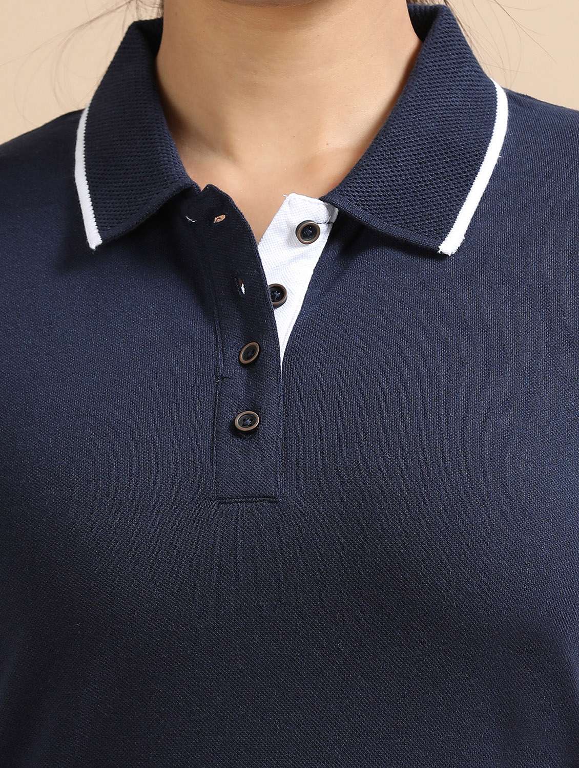 women solid short sleeve slim fit polo t-shirt - 21940989 -  Standard Image - 3