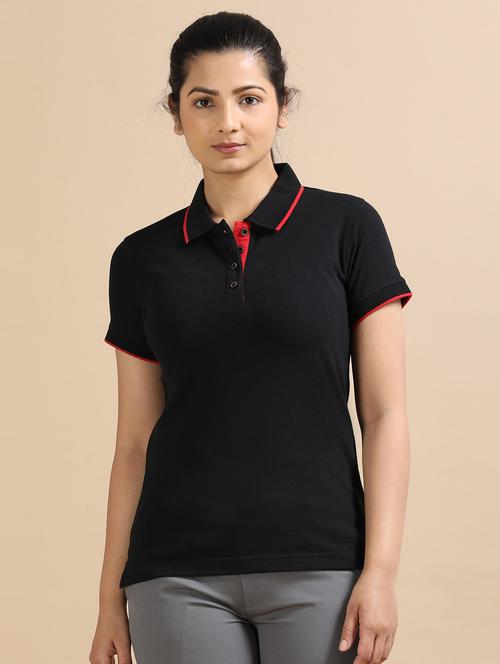 women solid short sleeve slim fit polo t-shirt - 21940992 - Standard Image - 0