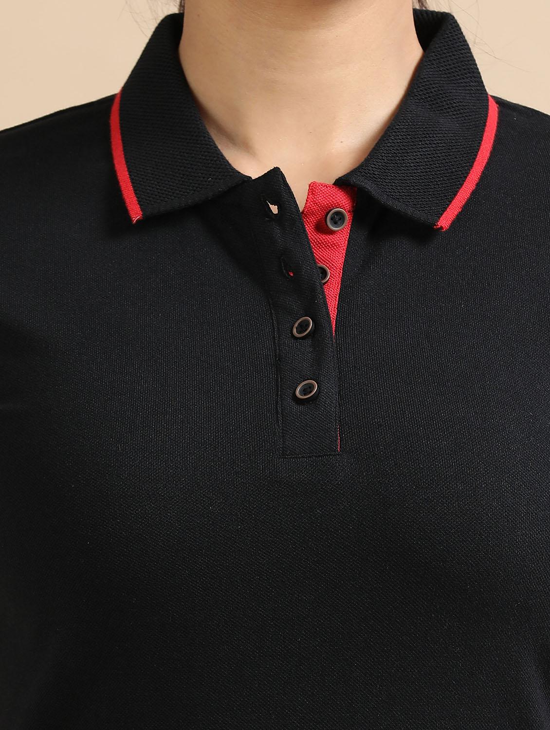 women solid short sleeve slim fit polo t-shirt - 21940992 - Standard Image - 3