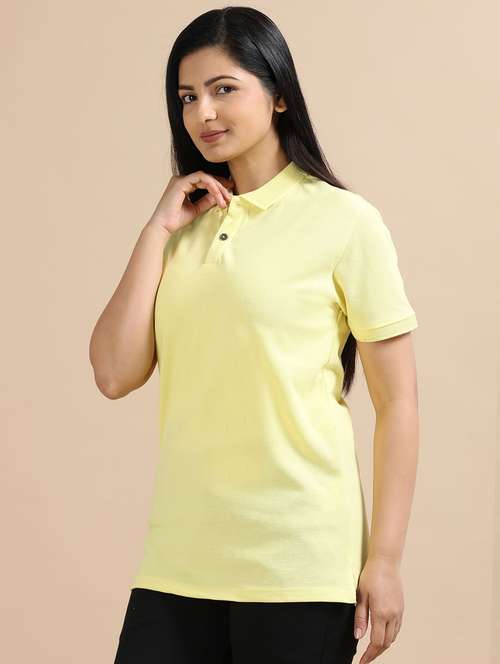 women solid short sleeve slim fit polo t-shirt - 21940994 -  Standard Image - 0