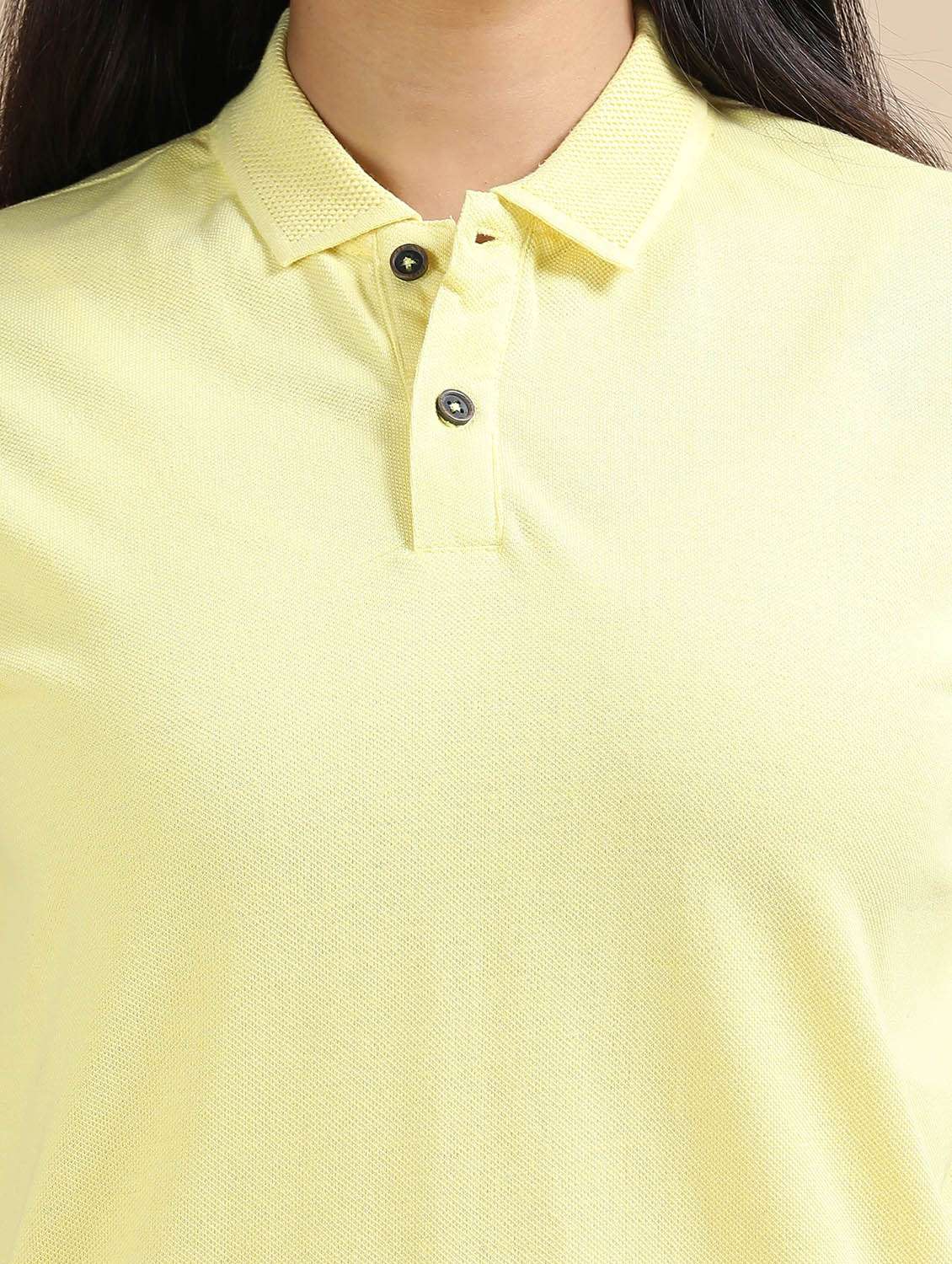 women solid short sleeve slim fit polo t-shirt - 21940994 -  Standard Image - 3