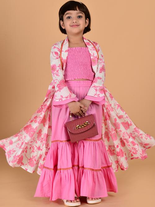 girls floral printed bell sleeve fusion set - 21940997 - Standard Image - 0