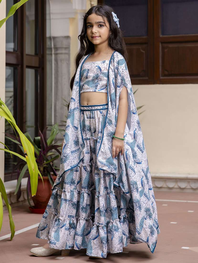 girls white and blue printed fusion set - 21941002 - Standard Image - 5