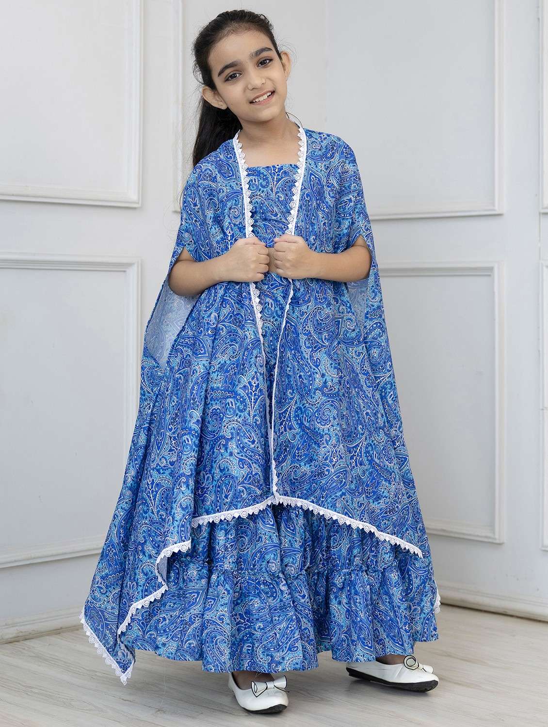 girls blue paisley print sleeveless fusion set - 21941003 -  Zoom Image - 0