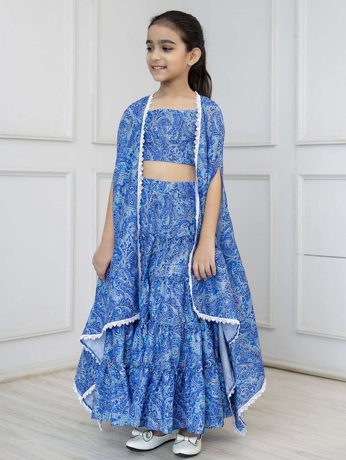 girls blue paisley print sleeveless fusion set - 21941003 -  Standard Image - 5