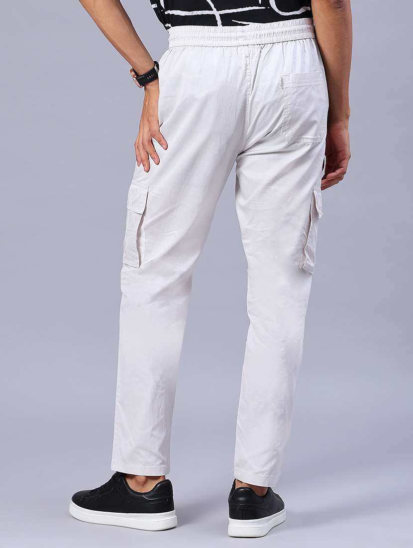 men solid mid rise regular fit cargo - 21941106 -  Standard Image - 3