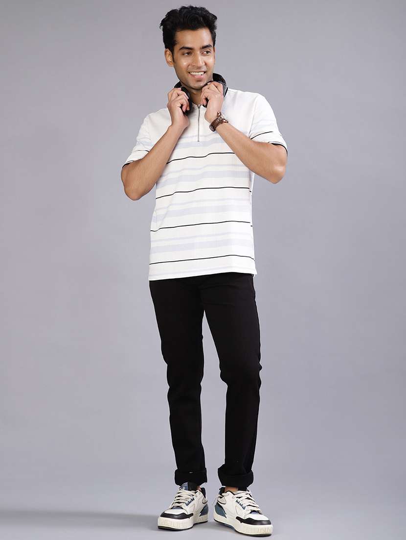men striped short sleeve regular fit polo t-shirt - 21941124 -  Standard Image - 3