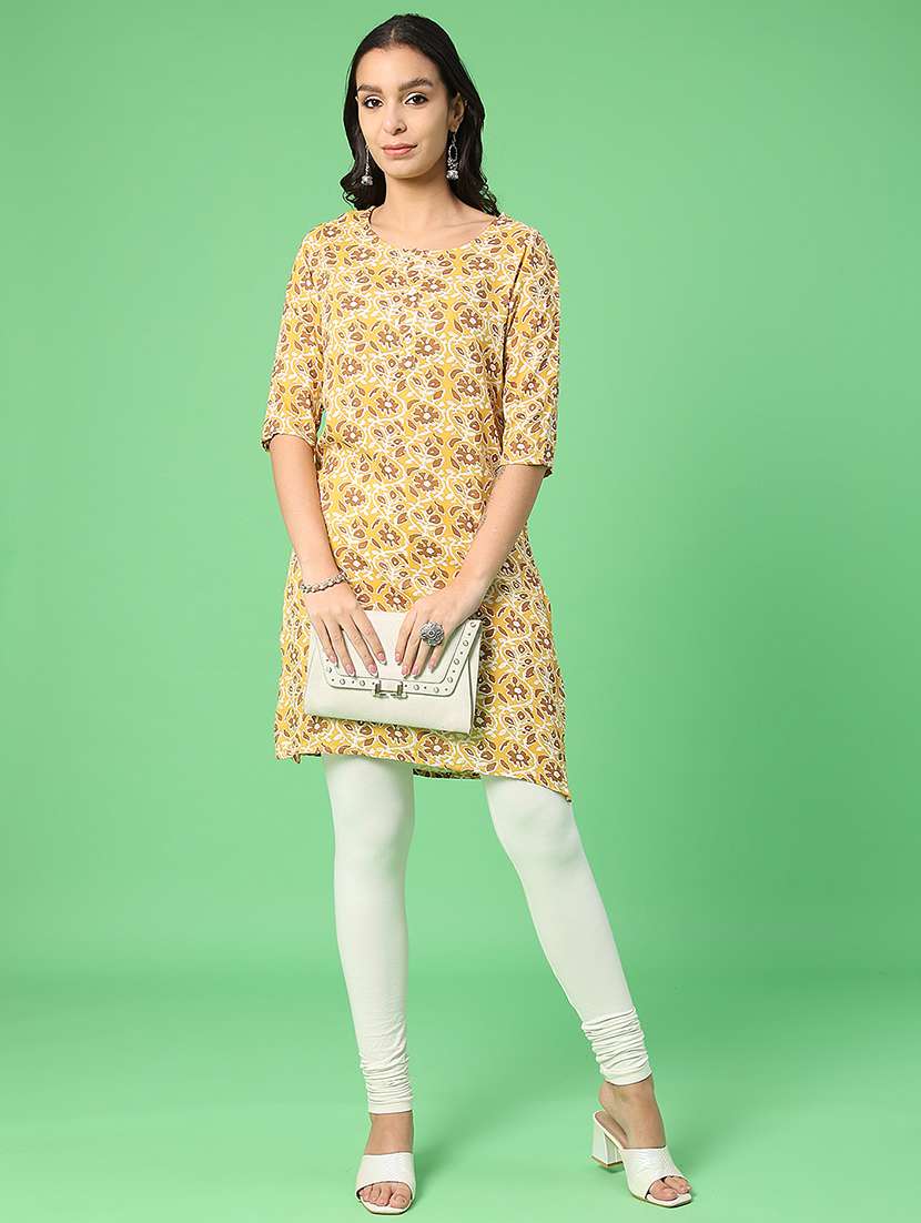 women three quarter sleeve straight kurta - 21941143 -  Standard Image - 3