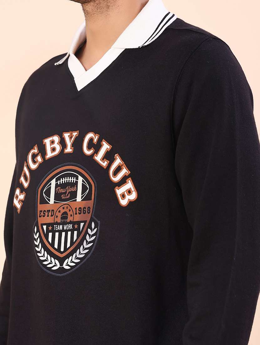 men chest print long sleeve regular fit t-shirt - 21941160 -  Standard Image - 3