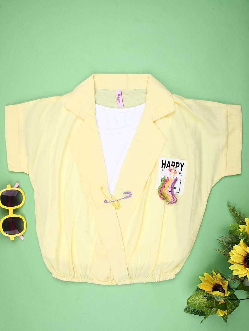 girls solid short sleeve top