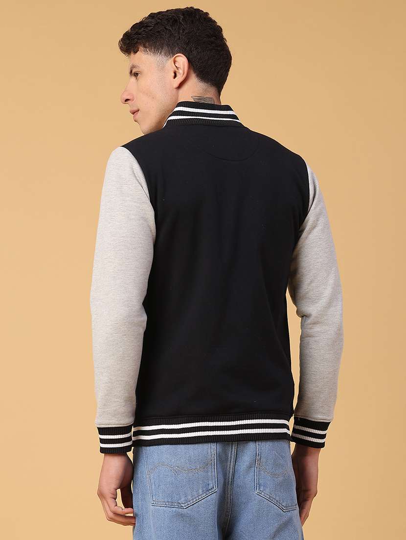 men color blocked long sleeve varsity jacket - 21941242 -  Standard Image - 3