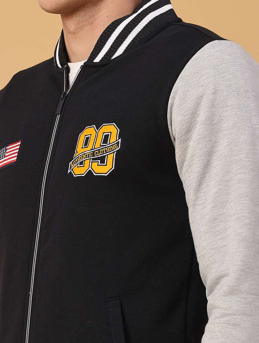 men color blocked long sleeve varsity jacket - 21941242 -  Standard Image - 5
