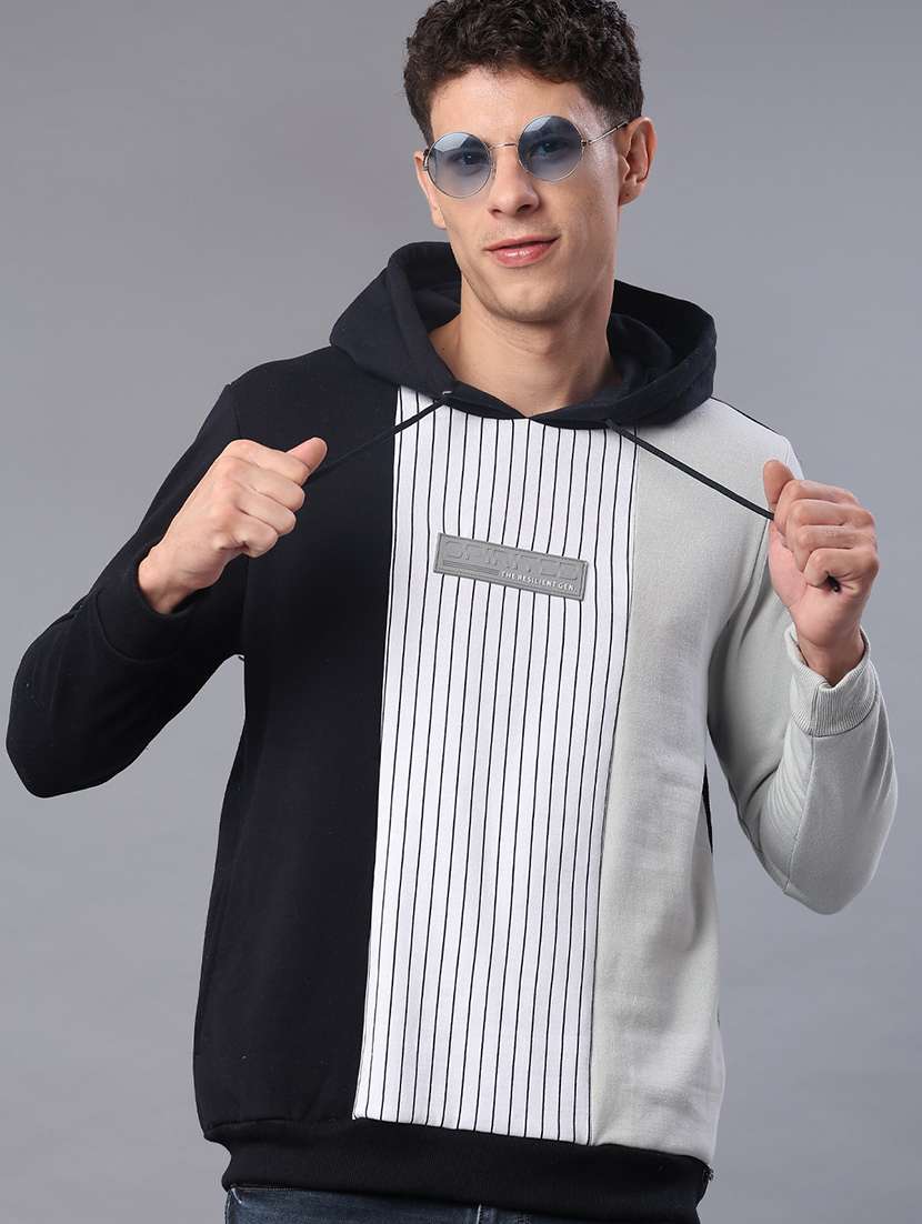 men color blocked long sleeve sweatshirt