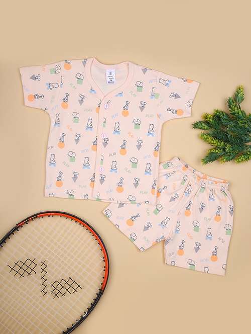 boys printed t-shirt & shorts twin set - 21941268 -  Standard Image - 0