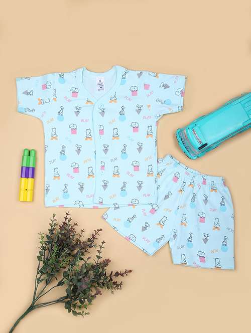 boys printed t-shirt & shorts twin set - 21941274 -  Standard Image - 0