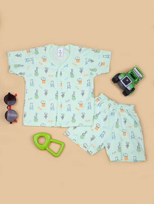 boys printed t-shirt & shorts twin set - 21941275 -  Standard Image - 0