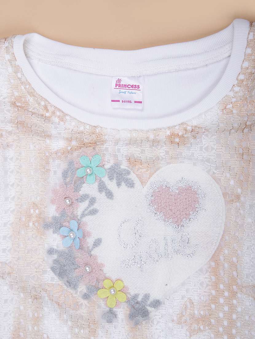 girls self design short sleeve top - 21941311 -  Standard Image - 3