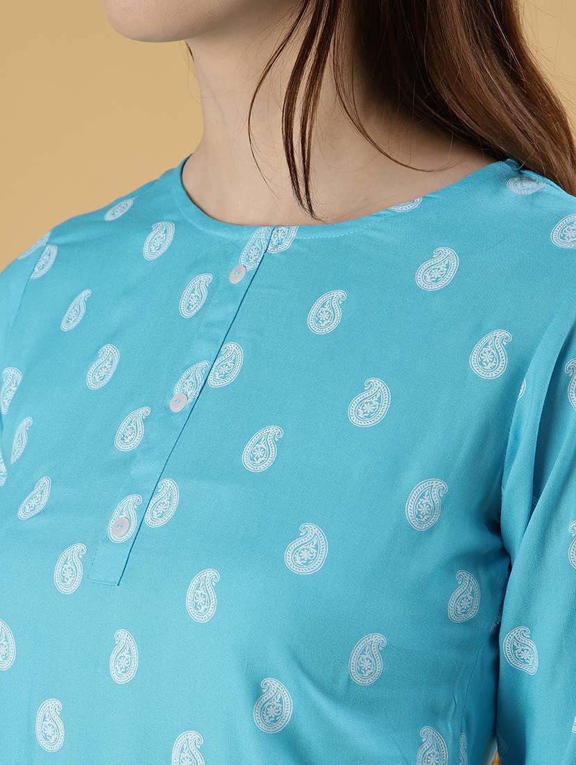 women printed three quarter sleeve kurti - 21941330 -  Standard Image - 5
