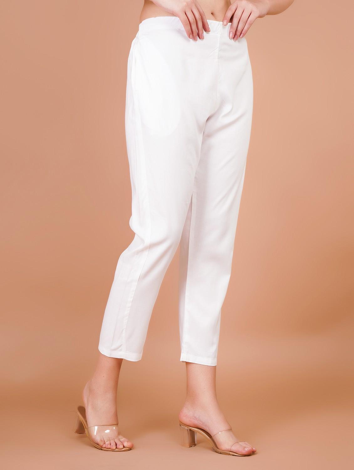women pack of 2 solid mid rise straight pant - 21941354 - Standard Image - 3