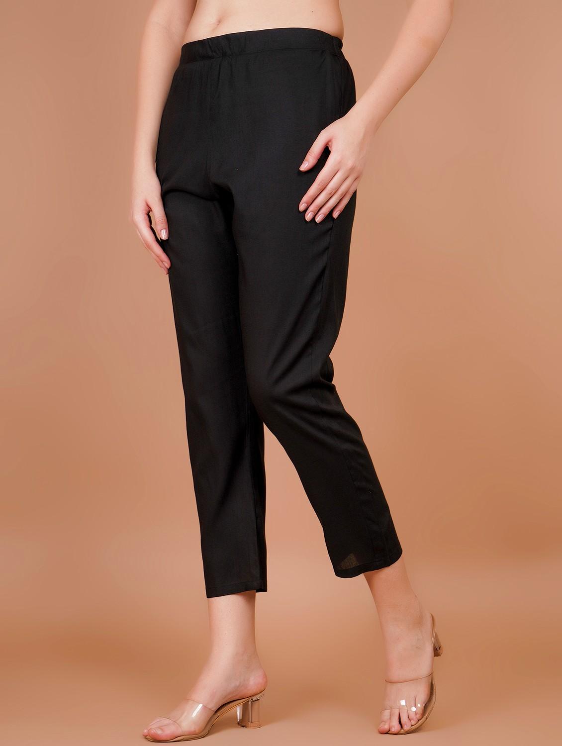 women pack of 2 solid mid rise straight pant - 21941354 - Standard Image - 5