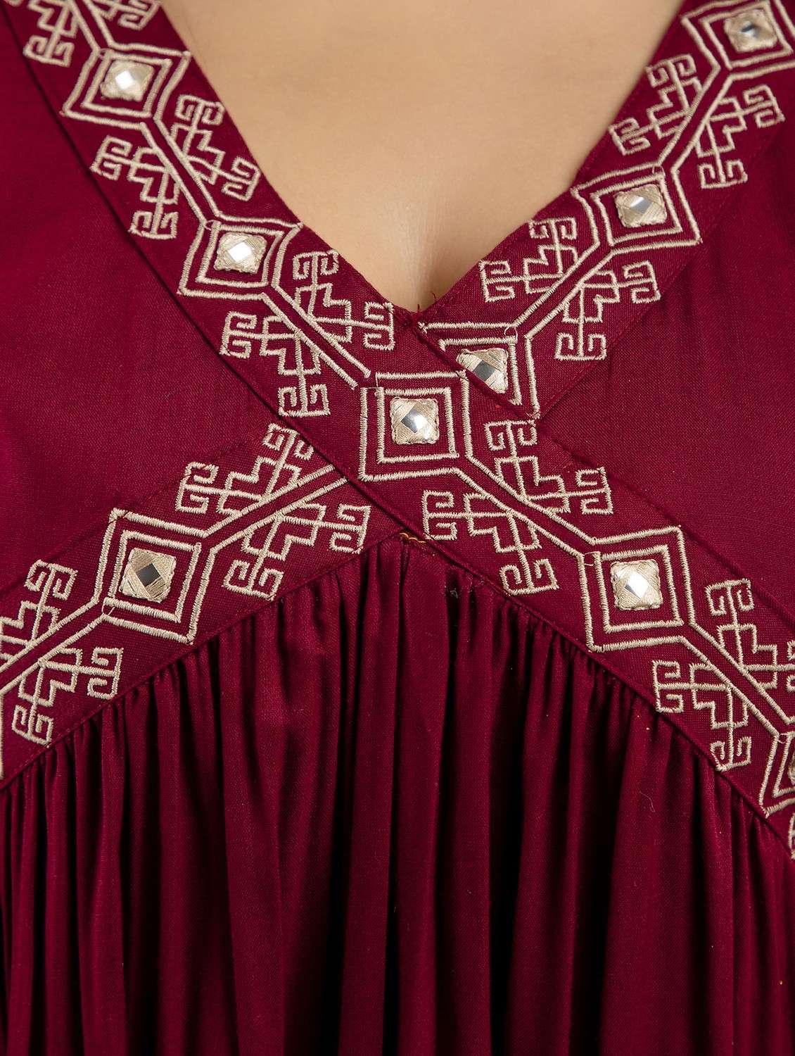 women embroidered three quarter sleeve a-line kurta - 21941362 - Standard Image - 5