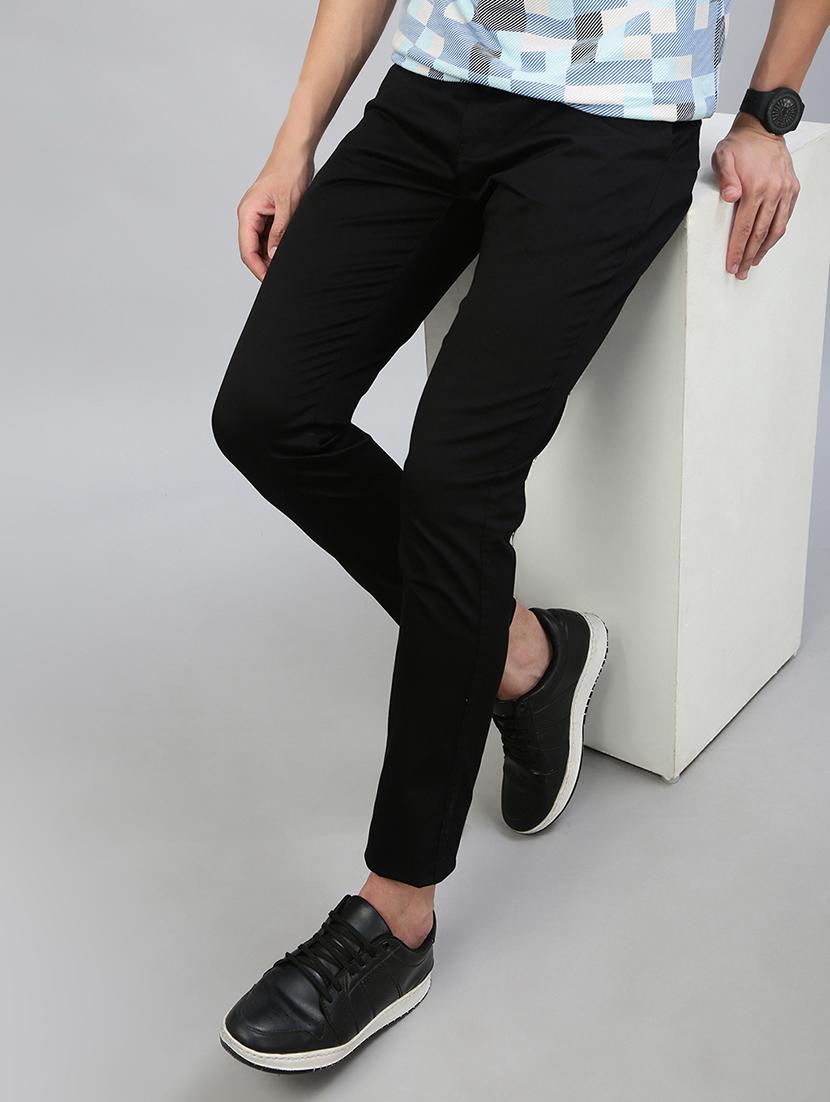 men solid mid rise flat front casual chinos - 21941374 - Zoom Image - 0