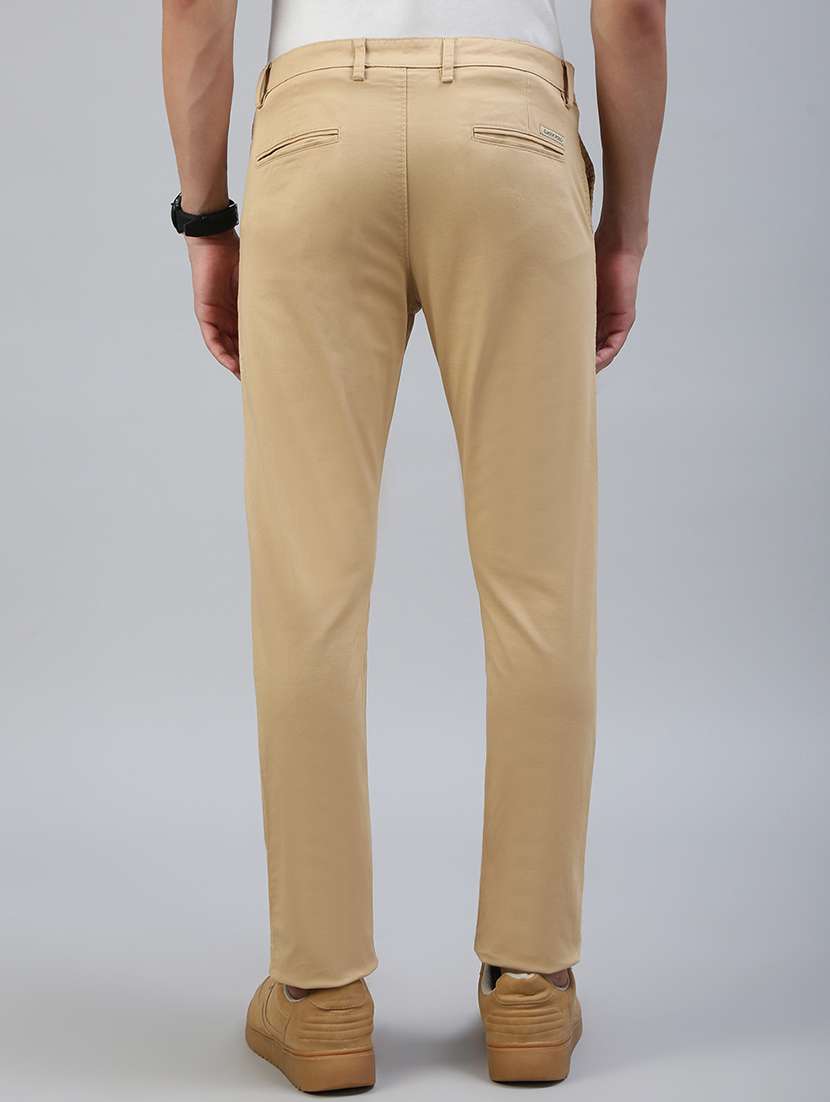 men solid mid rise flat front casual chinos  - 21941377 -  Standard Image - 3