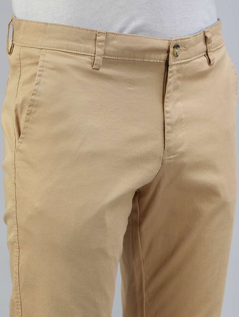 men solid mid rise flat front casual chinos  - 21941377 -  Standard Image - 5