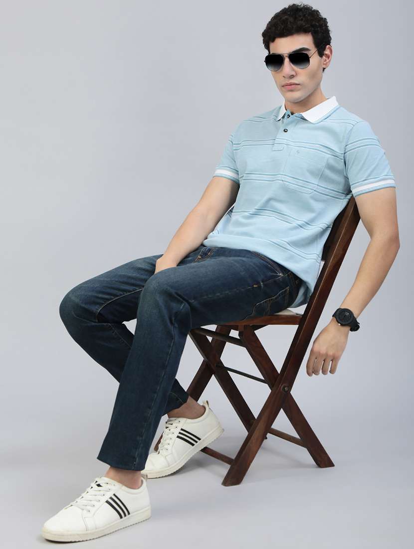 men striped short sleeve regular fit polo t-shirt - 21941382 -  Standard Image - 3