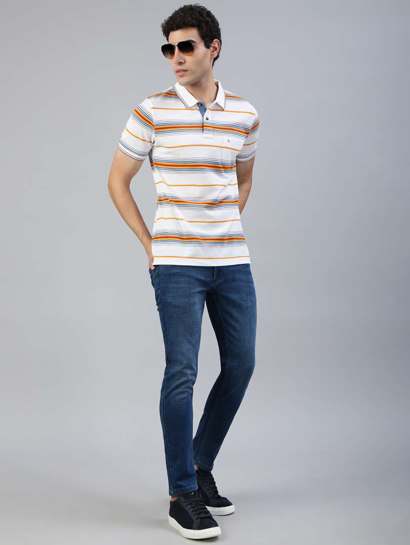 men striped short sleeve regular fit polo t-shirt - 21941383 -  Standard Image - 3