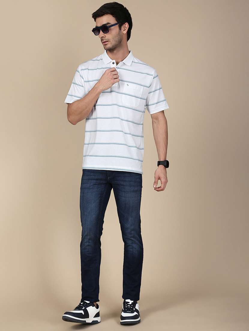 men striped short sleeve regular fit polo t-shirt - 21941385 -  Standard Image - 3
