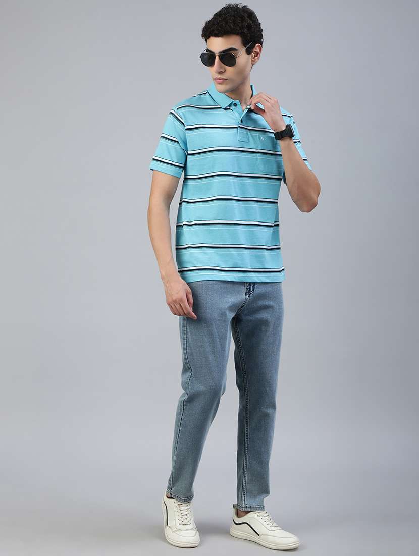 men striped short sleeve regular fit polo t-shirt - 21941386 -  Standard Image - 3