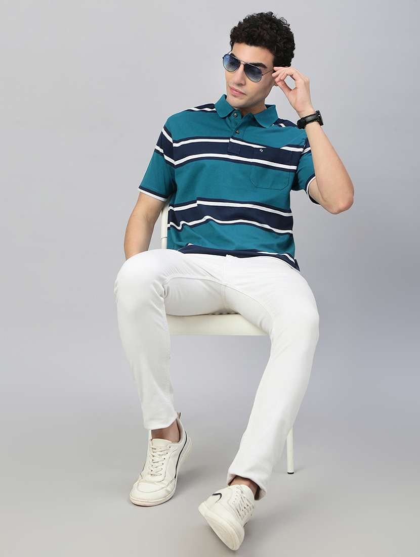 men striped short sleeve regular fit polo t-shirt - 21941389 -  Standard Image - 3