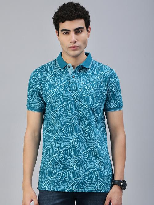 men printed short sleeve regular fit polo t-shirt - 21941390 - Standard Image - 0