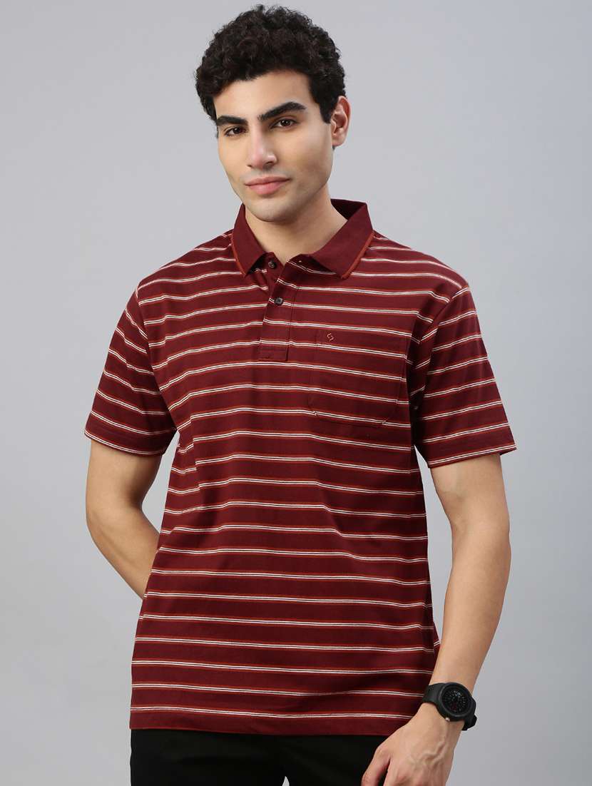 men printed short sleeve regular fit polo t-shirt