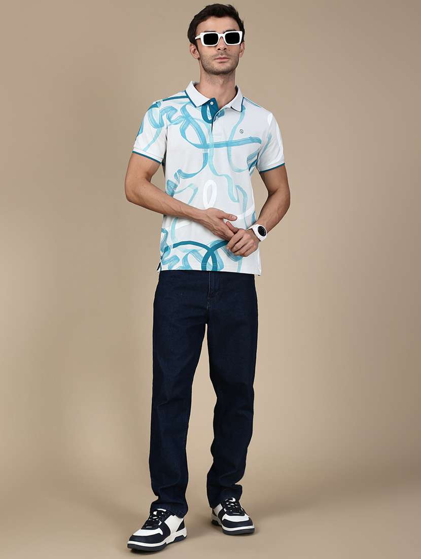 men printed short sleeve regular fit polo t-shirt - 21941403 -  Standard Image - 3