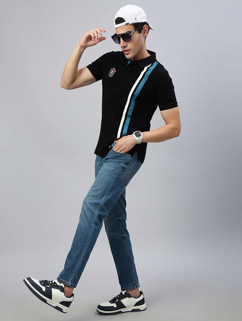 men striped short sleeve regular fit polo t-shirt - 21941406 -  Standard Image - 3